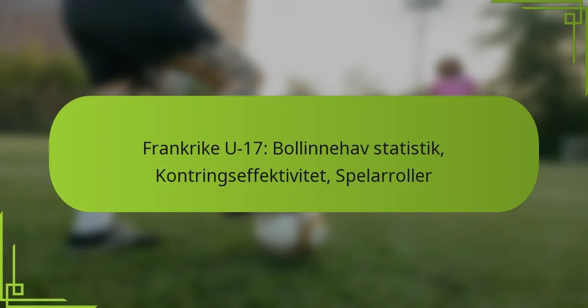 Frankrike U-17: Bollinnehav statistik, Kontringseffektivitet, Spelarroller